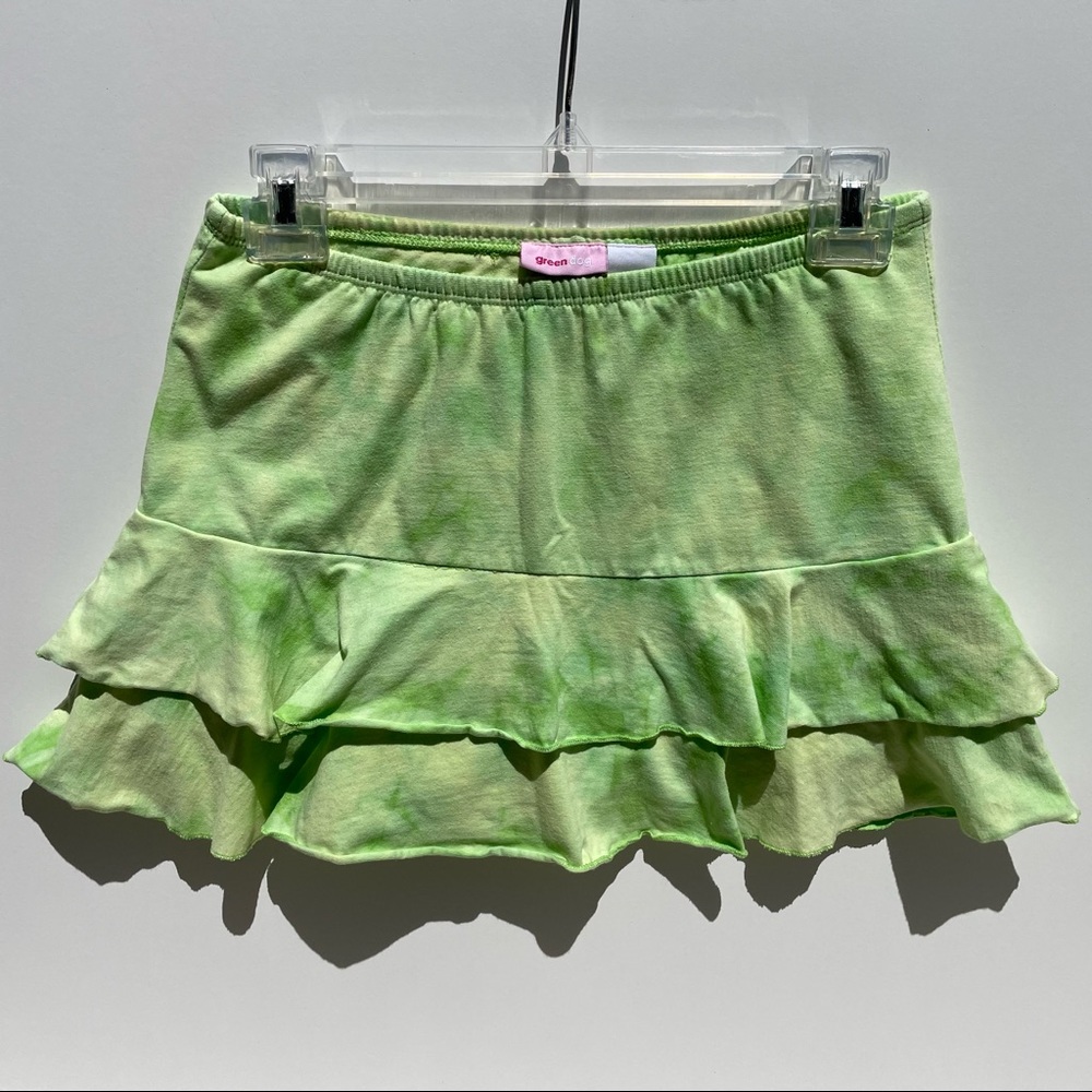 Green Dog | Y2K Vintage Tie Dye Ruffles Mini Skirt